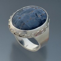 Intermediate Silversmithing bezel ring by Nancy